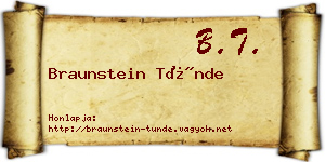 Braunstein Tünde névjegykártya